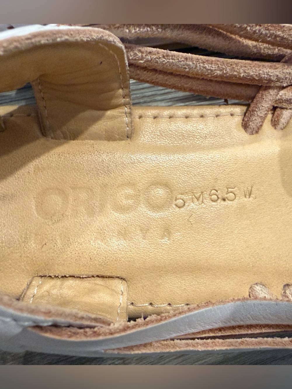 Origo Huarache Genuine Leather Barefoot Minimalist White Sandals women’s 6.5 - Picture 10 of 11